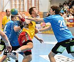 12.03.2016,  Krems,  Handball,  Handball Liga Austria,  HLA, OPO,  UHK Krems,  Union Leoben,<br>SPENDIER Sebastian Philipp, SCHWARZ Andreas, NEUHOLD Christoph, SALBRECHTER Stefan Bernhard<br><br>Copyright DIENER / Zierlinger <br>Marktgasse 3-7 / 4 / 5 / 21<br>A-1090 Wien<br>Telefax +43 1 955 32 35<br>Mobil +43 676 629 98 51<br>BA-CA<br>Bank Nr. 12000<br>Account Nr. 00712 223 783<br>e-mail: agentur@diener.at<br>Datenbank: www.diener.at