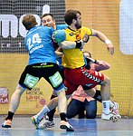 12.03.2016,  Krems,  Handball,  Handball Liga Austria,  HLA, OPO,  UHK Krems,  Union Leoben,<br>SCHWARZ Andreas, KOVACECH Marek, FEICHTINGER Sebastian<br><br><br>Copyright DIENER / Zierlinger <br>Marktgasse 3-7 / 4 / 5 / 21<br>A-1090 Wien<br>Telefax +43 1 955 32 35<br>Mobil +43 676 629 98 51<br>BA-CA<br>Bank Nr. 12000<br>Account Nr. 00712 223 783<br>e-mail: agentur@diener.at<br>Datenbank: www.diener.at