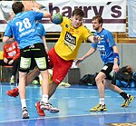 12.03.2016,  Krems,  Handball,  Handball Liga Austria,  HLA, OPO,  UHK Krems,  Union Leoben,<br>SALBRECHTER Stefan Bernhard, HASECIC Kenan, JANDL Stephan<br><br><br>Copyright DIENER / Zierlinger <br>Marktgasse 3-7 / 4 / 5 / 21<br>A-1090 Wien<br>Telefax +43 1 955 32 35<br>Mobil +43 676 629 98 51<br>BA-CA<br>Bank Nr. 12000<br>Account Nr. 00712 223 783<br>e-mail: agentur@diener.at<br>Datenbank: www.diener.at