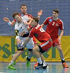 07.04.2016, Krems, Handball, Laenderspiel, Maenner,  Nationalteam, Testspiel, Oesterreich, Tschechien<br>UZEK Jan, KIRVELIAVICIUS Romas, NEUHOLD Christoph, HERMANN Alexander<br><br><br>Copyright DIENER / Zierlinger<br>Marktgasse 3-7 / 4 / 5 / 21<br>A-1090 Wien<br>Telefax +43 1 955 32 35<br>Mobil +43 676 629 98 51<br>BA-CA<br>Bank Nr. 12000<br>Account Nr. 00712 223 783<br>e-mail: agentur@diener.at<br>Datenbank: www.diener.at