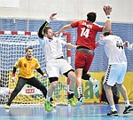 07.04.2016, Krems, Handball, Laenderspiel, Maenner,  Nationalteam, Testspiel, Oesterreich, Tschechien<br>GALIA Martin, UZEK Jan, SZILAGYI Viktor, LANDA Jan<br><br><br>Copyright DIENER / Zierlinger<br>Marktgasse 3-7 / 4 / 5 / 21<br>A-1090 Wien<br>Telefax +43 1 955 32 35<br>Mobil +43 676 629 98 51<br>BA-CA<br>Bank Nr. 12000<br>Account Nr. 00712 223 783<br>e-mail: agentur@diener.at<br>Datenbank: www.diener.at