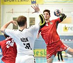 07.04.2016, Krems, Handball, Laenderspiel, Maenner,  Nationalteam, Testspiel, Oesterreich, Tschechien<br>JELINEK Wilhelm, UZEK Jan, HERMANN Maximilian<br><br><br>Copyright DIENER / Zierlinger<br>Marktgasse 3-7 / 4 / 5 / 21<br>A-1090 Wien<br>Telefax +43 1 955 32 35<br>Mobil +43 676 629 98 51<br>BA-CA<br>Bank Nr. 12000<br>Account Nr. 00712 223 783<br>e-mail: agentur@diener.at<br>Datenbank: www.diener.at