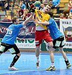 30.04.2016,  Krems,  Handball,  Handball Liga Austria,  HLA, VF,  UHK Krems,  Union Leoben,<br>KOVACECH Marek, FEICHTINGER Sebastian, JANDL Stephan<br><br><br>Copyright DIENER / Zierlinger <br>Marktgasse 3-7 / 4 / 5 / 21<br>A-1090 Wien<br>Telefax +43 1 955 32 35<br>Mobil +43 676 629 98 51<br>BA-CA<br>Bank Nr. 12000<br>Account Nr. 00712 223 783<br>e-mail: agentur@diener.at<br>Datenbank: www.diener.at