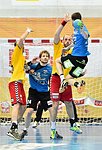 30.04.2016,  Krems,  Handball,  Handball Liga Austria,  HLA, VF,  UHK Krems,  Union Leoben,<br>MITKOV Vlatko, SCHWARZ Andreas, SURAC Domagoj, ILLMAYER Florian<br><br><br>Copyright DIENER / Zierlinger <br>Marktgasse 3-7 / 4 / 5 / 21<br>A-1090 Wien<br>Telefax +43 1 955 32 35<br>Mobil +43 676 629 98 51<br>BA-CA<br>Bank Nr. 12000<br>Account Nr. 00712 223 783<br>e-mail: agentur@diener.at<br>Datenbank: www.diener.at