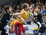 28.10.2016, Krems, Handball,  Handball Liga Austria, HLA, GD, UHK Krems, Bregenz,<br>BAMMER Dominik, POSCH Fabian, ESEGOVIC Ante<br><br><br>Copyright / www. sportfotos. at<br>Missongasse 21<br>A - 3500 Krems<br>zierlinger@sportfotos.at<br>www.sportfotos.at<br>Kremser Bank <br>BIC SPKDAT21XXX<br>IBAN AT392022800704000918<br>