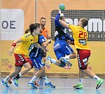 16.09.2016, Krems, Handball, Handball Liga Austria, HLA, GD, UHK Krems, HC Bruck,<br>TOMANN Aron, PLASSNIG Luca, GASPEROV Deni, FEICHTINGER Sebastian<br><br><br>Copyright / www. sportfotos. at<br>Missongasse 21<br>A - 3500 Krems<br>zierlinger@sportfotos.at<br>www.sportfotos.at<br>Kremser Bank <br>BIC SPKDAT21XXX<br>IBAN AT392022800704000918<br>