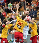 04.10.2016, Krems, Handball, Handball Liga Austria, HLA, GD, UHK Krems, HC Hard,<br>FEICHTINGER Sebastian, SIMEK Marko, SCHMID Dominik, MITKOV Vlatko<br><br><br>Copyright / www. sportfotos. at<br>Missongasse 21<br>A - 3500 Krems<br>zierlinger@sportfotos.at<br>www.sportfotos.at<br>Kremser Bank <br>BIC SPKDAT21XXX<br>IBAN AT392022800704000918