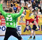 15.10.2016, Krems, Handball, Handball Liga Austria, HLA, GD, UHK Krems,  HT Schwaz,<br>KISHOU Aliaksei, VISY Norbert, LOCHNER Dario<br><br><br>Copyright / www. sportfotos. at<br>Missongasse 21<br>A - 3500 Krems<br>zierlinger@sportfotos.at<br>www.sportfotos.at<br>Kremser Bank <br>BIC SPKDAT21XXX<br>IBAN AT392022800704000918