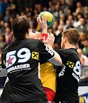 25.02.2017, Krems, Handball, Handball Liga Austria, HLA, OPO, UHK Krems, WAT Margareten,<br>KOLAR Markus, TOMANN Aron, BRANDFELLNER David<br><br><br><br>Copyright DIENER / Zierlinger Karl<br>Marktgasse 3-7 / 4 / 5 / 21<br>A-1090 Wien<br>Telefax +43 1 955 32 35<br>Mobil +43 676 629 98 51<br>BA-CA<br>Bank Nr. 12000<br>Account Nr. 00712 223 783<br>e-mail: agentur@diener.at<br>Datenbank: www.diener.at