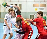 18.10.2016, Krems, Handball, Maenner, NM96, <br>U-21, Testspiel,  Oesterreich,<br>MITTENDORFER Moritz, FEICHTINGER Sebastian, WALZER Guenther<br><br><br>Copyright / www. sportfotos. at<br>Missongasse 21<br>A - 3500 Krems<br>zierlinger@sportfotos.at<br>www.sportfotos.at<br>Kremser Bank <br>BIC SPKDAT21XXX<br>IBAN AT392022800704000918<br>