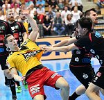 05.05.2018, Krems, Handball, Handball Liga Austria, HLA, 3.VF, UHK Krems,  HT Schwaz,<br>PROKOP Gunnar, WILFLING Clemens, WANITSCHEK Alexander<br><br><br>Copyright / www. sportfotos. at<br>Missongasse 21<br>A - 3500 Krems<br>zierlinger@sportfotos.at<br>www.sportfotos.at<br>Kremser Bank <br>BIC SPKDAT21XXX<br>IBAN AT392022800704000918