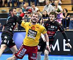 05.05.2018, Krems, Handball, Handball Liga Austria, HLA, 3.VF, UHK Krems,  HT Schwaz,<br>KANDOLF Thomas, FEICHTINGER Sebastian, STEIGER Josef<br><br><br>Copyright / www. sportfotos. at<br>Missongasse 21<br>A - 3500 Krems<br>zierlinger@sportfotos.at<br>www.sportfotos.at<br>Kremser Bank <br>BIC SPKDAT21XXX<br>IBAN AT392022800704000918