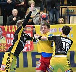 16.02.2018, Krems, Handball, Handball Liga Austria, HLA, Bonusrunde, UHK Krems, Bregenz,<br>SCHNABL Nico, JOCHMANN Jakob, BAMMER Dominik<br><br><br>Copyright / www. sportfotos. at<br>Missongasse 21<br>A - 3500 Krems<br>zierlinger@sportfotos.at<br>www.sportfotos.at<br>Kremser Bank <br>BIC SPKDAT21XXX<br>IBAN AT392022800704000918<br>