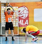 20.04.2018, Krems, Handball, Handball Liga Austria, HLA, BR, UHK Krems, WAT Margareten,<br>LAJKO Csaba, POSCH Fabian<br><br><br>Copyright / www. sportfotos. at<br>Missongasse 21<br>A - 3500 Krems<br>zierlinger@sportfotos.at<br>www.sportfotos.at<br>Kremser Bank <br>BIC SPKDAT21XXX<br>IBAN AT392022800704000918<br>