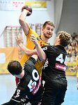 20.04.2018, Krems, Handball, Handball Liga Austria, HLA, BR, UHK Krems, WAT Margareten,<br>SCHWEIGER Vincent, POSCH Fabian, HUTECEK Lukas<br><br><br>Copyright / www. sportfotos. at<br>Missongasse 21<br>A - 3500 Krems<br>zierlinger@sportfotos.at<br>www.sportfotos.at<br>Kremser Bank <br>BIC SPKDAT21XXX<br>IBAN AT392022800704000918<br>