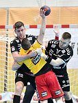 20.04.2018, Krems, Handball, Handball Liga Austria, HLA, BR, UHK Krems, WAT Margareten,<br>SEIDL Thomas, PROKOPP Gunnar, ALJETIC Nikola<br><br><br>Copyright / www. sportfotos. at<br>Missongasse 21<br>A - 3500 Krems<br>zierlinger@sportfotos.at<br>www.sportfotos.at<br>Kremser Bank <br>BIC SPKDAT21XXX<br>IBAN AT392022800704000918<br>