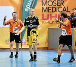 29.09.2017, Krems, Handball, Handball Liga Austria, HLA, GD, UHK Krems, Bregenz,<br>LAJKO Caba, KLOPCIC Marian, SEIDLER Bernhard<br><br><br>Copyright / www. sportfotos. at<br>Missongasse 21<br>A - 3500 Krems<br>zierlinger@sportfotos.at<br>www.sportfotos.at<br>Kremser Bank <br>BIC SPKDAT21XXX<br>IBAN AT392022800704000918<br>