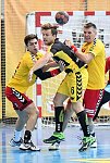 29.09.2017, Krems, Handball, Handball Liga Austria, HLA, GD, UHK Krems, Bregenz,<br>TOMANN Aron, FRUEHSTUECK Lukas, OMEROVIC Sakib<br><br><br>Copyright / www. sportfotos. at<br>Missongasse 21<br>A - 3500 Krems<br>zierlinger@sportfotos.at<br>www.sportfotos.at<br>Kremser Bank <br>BIC SPKDAT21XXX<br>IBAN AT392022800704000918<br>