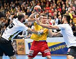 21.10.2017, Krems, Handball, Handball Liga Austria, HLA, GD, UHK Krems, HC Hard,<br>SURAC Domagoj, JOCHMANN Jakob, ZIVKOVIC Boris<br><br><br>Copyright / www. sportfotos. at<br>Missongasse 21<br>A - 3500 Krems<br>zierlinger@sportfotos.at<br>www.sportfotos.at<br>Kremser Bank <br>BIC SPKDAT21XXX<br>IBAN AT392022800704000918