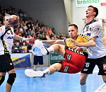 21.10.2017, Krems, Handball, Handball Liga Austria, HLA, GD, UHK Krems, HC Hard,<br>WUESTNER Frederic, SIMEK Marko, HERBURGER Lukas<br><br><br>Copyright / www. sportfotos. at<br>Missongasse 21<br>A - 3500 Krems<br>zierlinger@sportfotos.at<br>www.sportfotos.at<br>Kremser Bank <br>BIC SPKDAT21XXX<br>IBAN AT392022800704000918