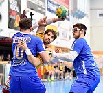 08.09.2017, Krems, Handball, Handball Liga Austria, HLA, GD, UHK Krems, HC Linz,<br>KAINMUELLER Klemens, SCHOPF Tobias, JURIC Antonio<br><br><br><br><br>Copyright / www. sportfotos. at<br>Missongasse 21<br>A - 3500 Krems<br>zierlinger@sportfotos.at<br>www.sportfotos.at<br>Kremser Bank <br>BIC SPKDAT21XXX<br>IBAN AT392022800704000918