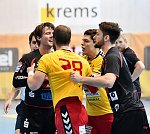23.09.2017, Krems, Handball, Handball Liga Austria, HLA, GD, UHK Krems,  HT Schwaz,<br>JEPSEN HELT Matias, FEICHTINGER Sebastian<br><br><br>Copyright / www. sportfotos. at<br>Missongasse 21<br>A - 3500 Krems<br>zierlinger@sportfotos.at<br>www.sportfotos.at<br>Kremser Bank <br>BIC SPKDAT21XXX<br>IBAN AT392022800704000918