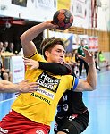 23.09.2017, Krems, Handball, Handball Liga Austria, HLA, GD, UHK Krems,  HT Schwaz,<br>JOCHMANN Jakob,  JEPSEN HELT Matias, <br><br><br>Copyright / www. sportfotos. at<br>Missongasse 21<br>A - 3500 Krems<br>zierlinger@sportfotos.at<br>www.sportfotos.at<br>Kremser Bank <br>BIC SPKDAT21XXX<br>IBAN AT392022800704000918