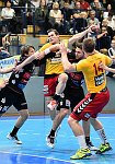 23.09.2017, Krems, Handball, Handball Liga Austria, HLA, GD, UHK Krems,  HT Schwaz,<br>JEPSEN HELT Matias, PROKOP Gunnar, SCHMID Manuel, <br>POSCH Fabian<br><br>Copyright / www. sportfotos. at<br>Missongasse 21<br>A - 3500 Krems<br>zierlinger@sportfotos.at<br>www.sportfotos.at<br>Kremser Bank <br>BIC SPKDAT21XXX<br>IBAN AT392022800704000918