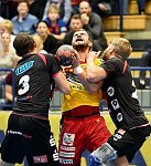 23.09.2017, Krems, Handball, Handball Liga Austria, HLA, GD, UHK Krems,  HT Schwaz,<br>KANDOLF Thomas, FEICHTINGER Sebastian, WILFLING Clemens<br><br><br>Copyright / www. sportfotos. at<br>Missongasse 21<br>A - 3500 Krems<br>zierlinger@sportfotos.at<br>www.sportfotos.at<br>Kremser Bank <br>BIC SPKDAT21XXX<br>IBAN AT392022800704000918