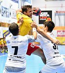 01.09.2018, Krems, Handball, Handball Liga Austria, HLA, GD, UHK Krems, HC Hard,<br>RASCHLE Luca, KANDOLF Thomas, HORVAT Ivan<br><br><br>Copyright / www. sportfotos. at<br>Missongasse 21<br>A - 3500 Krems<br>zierlinger@sportfotos.at<br>www.sportfotos.at<br>Kremser Bank <br>BIC SPKDAT21XXX<br>IBAN AT392022800704000918