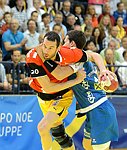 12.05.2012, Krems, Handball, Handball Liga Austria, <br>HLA, Halbfinalserie, Spiel 3, UHK Krems, HITTirol,<br>LAZAREVIC Uros, BAMMER Dominik<br><br><br><br>Copyright DIENER / Zierlinger Karl<br>Marktgasse 3-7 / 4 / 5 / 21<br>A-1090 Wien<br>Telefax +43 1 955 32 35<br>Mobil +43 676 629 98 51<br>BA-CA<br>Bank Nr. 12000<br>Account Nr. 00712 223 783<br>e-mail: agentur@diener.at<br>Datenbank: www.diener.at