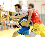 12.05.2012, Krems, Handball, Handball Liga Austria, <br>HLA, Halbfinalserie, Spiel 3, UHK Krems, HITTirol,<br>WATZL Stefan, SCHMOELZ Johann<br><br><br><br>Copyright DIENER / Zierlinger Karl<br>Marktgasse 3-7 / 4 / 5 / 21<br>A-1090 Wien<br>Telefax +43 1 955 32 35<br>Mobil +43 676 629 98 51<br>BA-CA<br>Bank Nr. 12000<br>Account Nr. 00712 223 783<br>e-mail: agentur@diener.at<br>Datenbank: www.diener.at