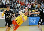 21.04.2012, Krems, Handball, Handball Liga Austria, <br>HLA, MPO, UHK Krems, Bregenz,<br>WATZL Gernot, LINT Werner, WAGESREITER Markus<br><br><br>Copyright DIENER / Zierlinger Karl<br>Marktgasse 3-7 / 4 / 5 / 21<br>A-1090 Wien<br>Telefax +43 1 955 32 35<br>Mobil +43 676 629 98 51<br>BA-CA<br>Bank Nr. 12000<br>Account Nr. 00712 223 783<br>e-mail: agentur@diener.at<br>Datenbank: www.diener.at