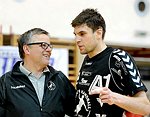 21.04.2012, Krems, Handball, Handball Liga Austria, <br>HLA, MPO, UHK Krems, Bregenz,<br>FRUEHSTUECK Roland, WAGESREITER Markus<br><br><br><br>Copyright DIENER / Zierlinger Karl<br>Marktgasse 3-7 / 4 / 5 / 21<br>A-1090 Wien<br>Telefax +43 1 955 32 35<br>Mobil +43 676 629 98 51<br>BA-CA<br>Bank Nr. 12000<br>Account Nr. 00712 223 783<br>e-mail: agentur@diener.at<br>Datenbank: www.diener.at