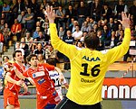 22.03.2012, Krems, Handball, Handball Liga Austria, HLA, MPO, UHK Krems, HC Hard,<br>BELAS Ivica, SCHOPF Tobias, DOKNIC Golub<br><br><br>Copyright DIENER / Zierlinger Karl<br>Marktgasse 3-7 / 4 / 5 / 21<br>A-1090 Wien<br>Telefax +43 1 955 32 35<br>Mobil +43 676 629 98 51<br>BA-CA<br>Bank Nr. 12000<br>Account Nr. 00712 223 783<br>e-mail: agentur@diener.at<br>Datenbank: www.diener.at