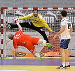 22.03.2012, Krems, Handball, Handball Liga Austria, HLA, MPO, UHK Krems, HC Hard,<br>LINT Werner, DOKNIC Golub, FRIEDE Bernd<br><br><br>Copyright DIENER / Zierlinger Karl<br>Marktgasse 3-7 / 4 / 5 / 21<br>A-1090 Wien<br>Telefax +43 1 955 32 35<br>Mobil +43 676 629 98 51<br>BA-CA<br>Bank Nr. 12000<br>Account Nr. 00712 223 783<br>e-mail: agentur@diener.at<br>Datenbank: www.diener.at