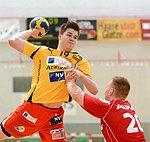 26.05.2012, Krems, Handball, Oesterreichische Meisterschaften U-18M, Krems/St.Poelten - HC Hard<br>SALFINGER Patrick, LADINIG Dominik<br><br><br><br>Copyright DIENER / Zierlinger Karl<br>Marktgasse 3-7 / 4 / 5 / 21<br>A-1090 Wien<br>Telefax +43 1 955 32 35<br>Mobil +43 676 629 98 51<br>BA-CA<br>Bank Nr. 12000<br>Account Nr. 00712 223 783<br>e-mail: agentur@diener.at<br>Datenbank: www.diener.at