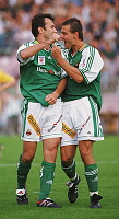  13.07.1999<br>Rapid - Salzburg<br>SAVICEVIC Dean, WAGNER Rene<br>Gl�ckwumsch zum Elfertor<br>49. Minute