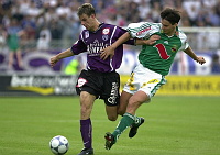 13.08.2000<br>Rapid - Austria<br>ZINGLER Thomas (Rapid)<br>LEITNER J�rgen (Austria)<br>73. Minute
