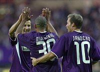 17.09.2002<br>Austria - Donezk/5:1 (3:1)<br>Jubel nach dem Elfmetertor von Djalminha