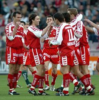 21.04.2004<br>Rapid - GAK 1:3(1:2)<br>Jubel �ber das Tor von SICK Gernot zum 1:0<br>13. Minute