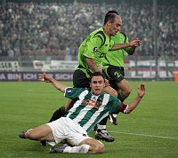 30.09.2004<br>Rapid - Sporting Lissabon/0:0<br>HOFMANN Steffen (Rapid)<br>HUGO (Sporting)<br>21. Minute