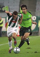 30.09.2004<br>Rapid - Sporting Lissabon/0:0<br>HOFMANN Steffen (Rapid)<br>CUSTODIO (Sporting)<br>22. Minute