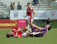 05.05.2005<br>Austria - GAK/0:3 (0:1) Abbruch in der 80. Minute<br>BLANCHARD Jocelyn (Austria)<br>STANDFEST Joachim, EHMANN Anton (GAK)<br>54. Minute