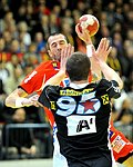 24.11.2011, Krems, Handball, Handball Liga Austria, HLA, UHK Krems, Fivers WAT Margareten, <br>LAZAREVIC Uros, KIRVELIAVICIUS Romas<br><br><br>Copyright DIENER / Zierlinger Karl<br>Marktgasse 3-7 / 4 / 5 / 21<br>A-1090 Wien<br>Telefax +43 1 955 32 35<br>Mobil +43 676 629 98 51<br>BA-CA<br>Bank Nr. 12000<br>Account Nr. 00712 223 783<br>e-mail: agentur@diener.at<br>Datenbank: www.diener.at