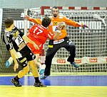 24.11.2011, Krems, Handball, Handball Liga Austria, HLA, UHK Krems, Fivers WAT Margareten, <br>FUGER Martin, SCHOPF Tobias, BILYK Sergiy<br><br><br>Copyright DIENER / Zierlinger Karl<br>Marktgasse 3-7 / 4 / 5 / 21<br>A-1090 Wien<br>Telefax +43 1 955 32 35<br>Mobil +43 676 629 98 51<br>BA-CA<br>Bank Nr. 12000<br>Account Nr. 00712 223 783<br>e-mail: agentur@diener.at<br>Datenbank: www.diener.at