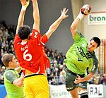30.12.2011, Krems, Handball, Handball Liga Austria, HLA, UHK Krems, SG Westwien<br>BELAS Ivica, STRAZDAS Augustas<br><br><br>Copyright DIENER / Zierlinger Karl<br>Marktgasse 3-7 / 4 / 5 / 21<br>A-1090 Wien<br>Telefax +43 1 955 32 35<br>Mobil +43 676 629 98 51<br>BA-CA<br>Bank Nr. 12000<br>Account Nr. 00712 223 783<br>e-mail: agentur@diener.at<br>Datenbank: www.diener.at